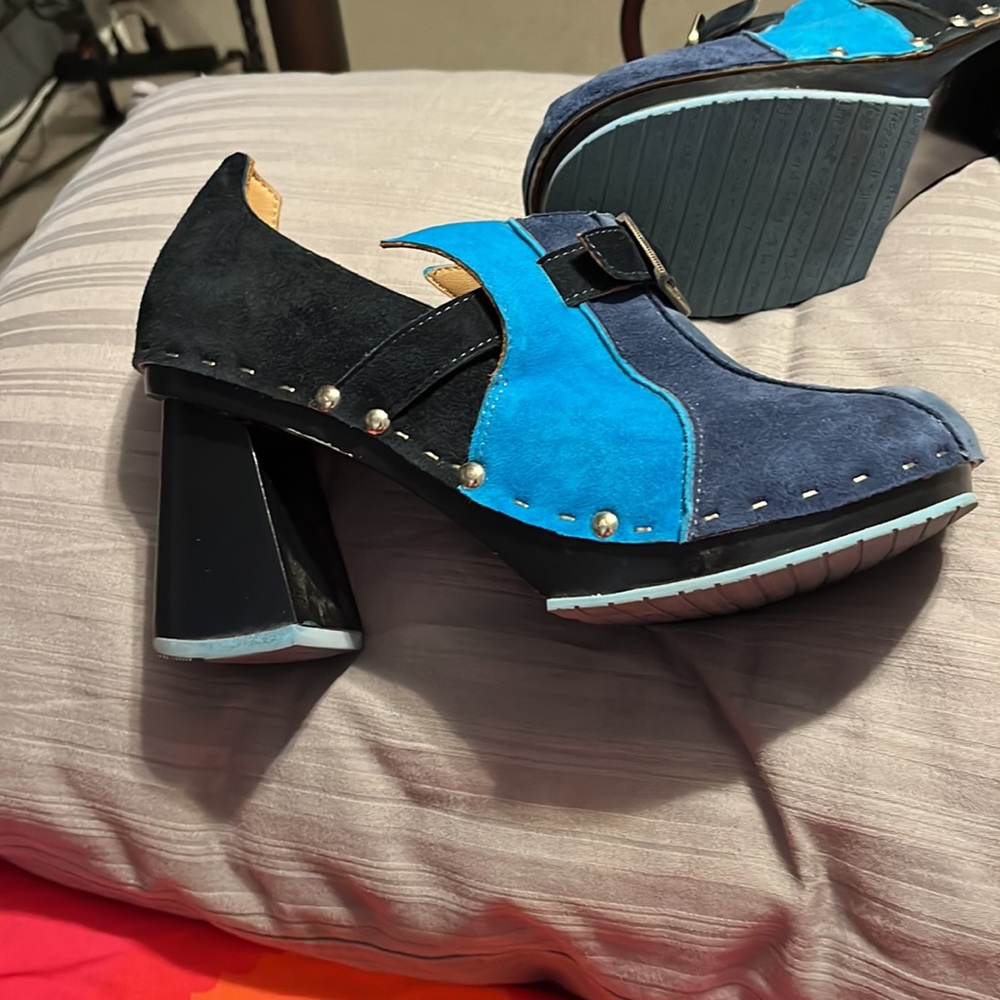 Multi blue platform shoes - Picture 5 of 6
